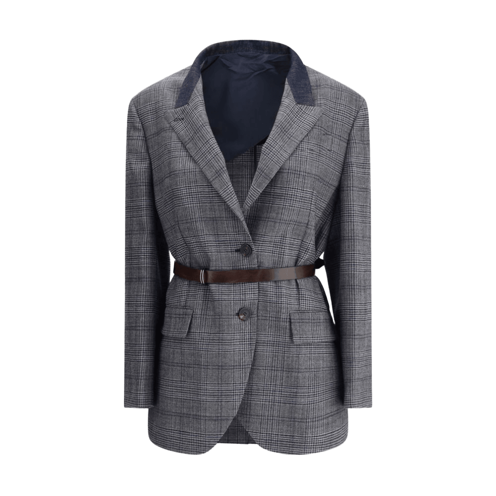 Brunello Cucinelli Prince Of Wales Pattern Blazer Glam Steals