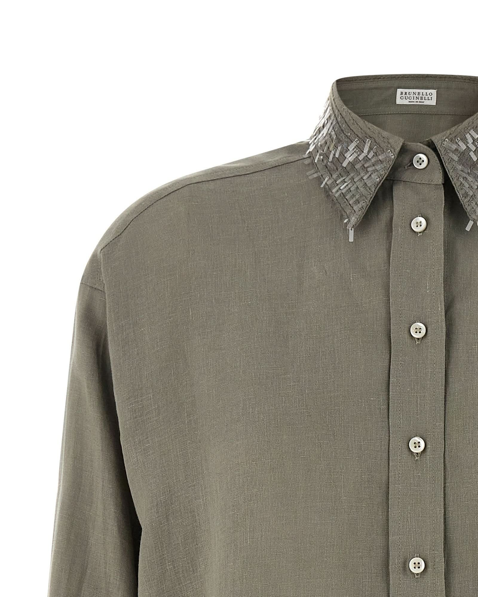 Brunello Cucinelli Sequin Collar Shirt Glam Steals