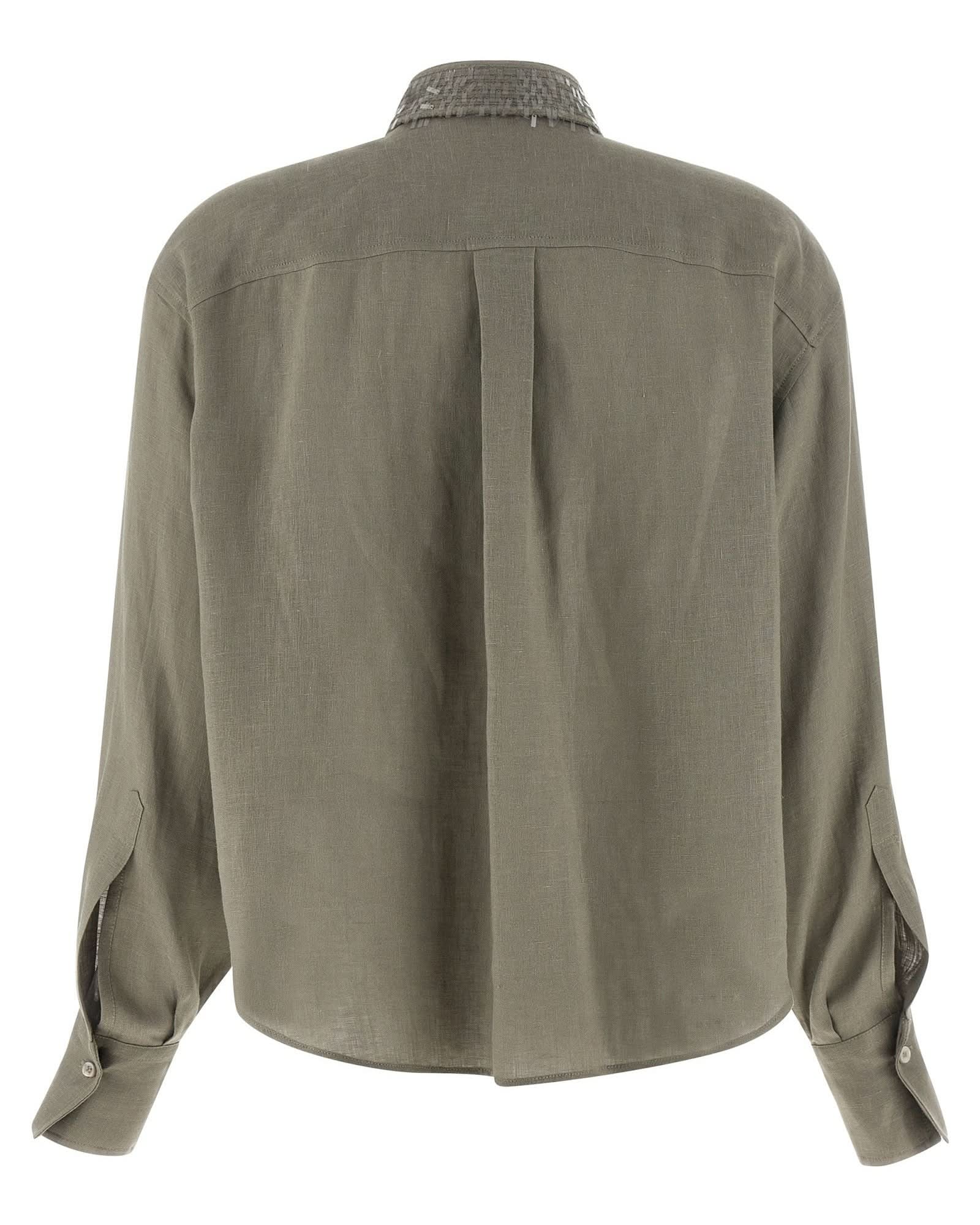 Brunello Cucinelli Sequin Collar Shirt Glam Steals