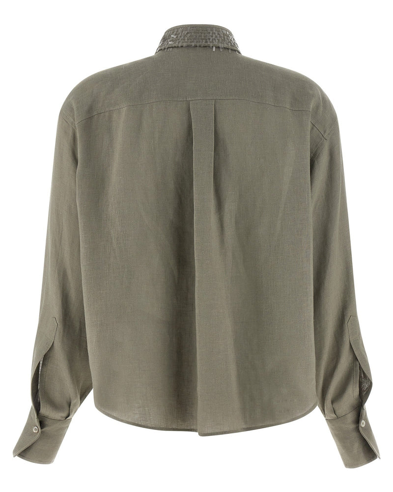 Brunello Cucinelli Sequin Collar Shirt Glam Steals