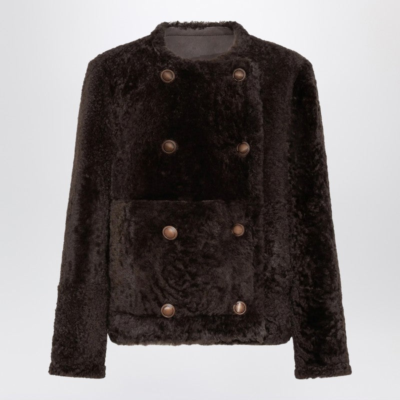 Brunello Cucinelli Shearling Reversible Cropped Fuzzy Jacket Glam Steals
