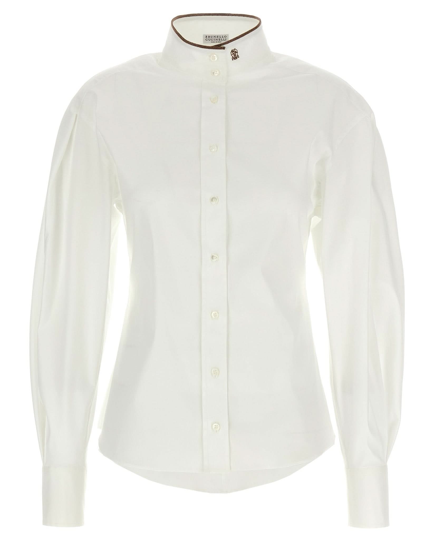 Brunello Cucinelli Shiny Collar Detail Shirt Glam Steals