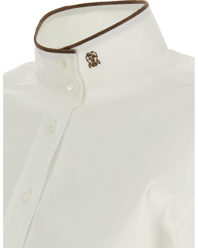 Brunello Cucinelli Shiny Collar Detail Shirt Glam Steals