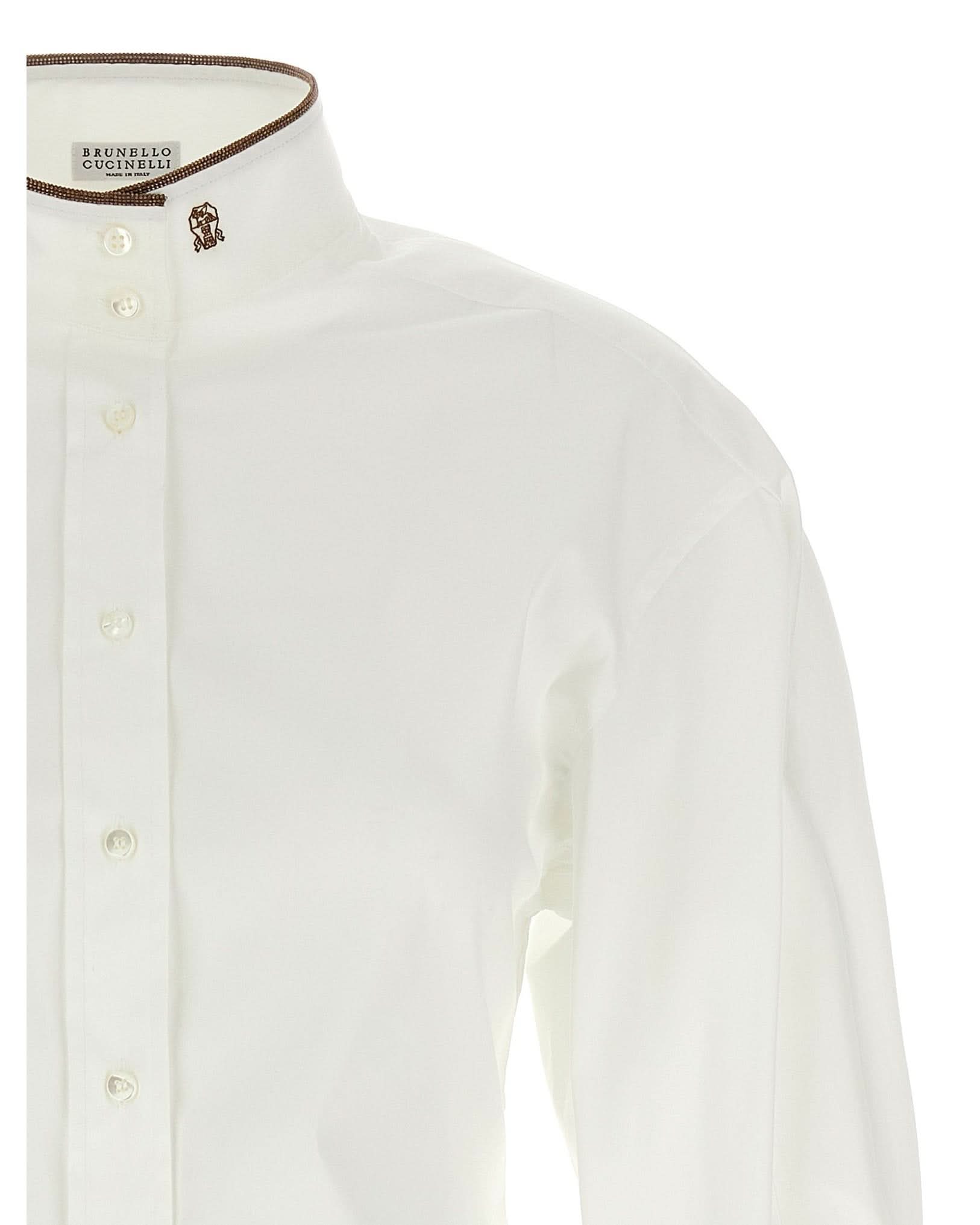 Brunello Cucinelli Shiny Collar Detail Shirt Glam Steals