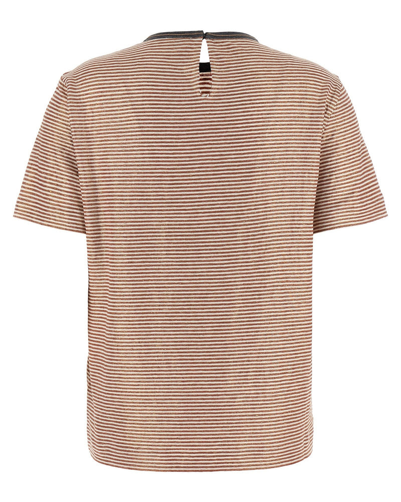 Brunello Cucinelli Shiny Collar Detail T-shirt Glam Steals