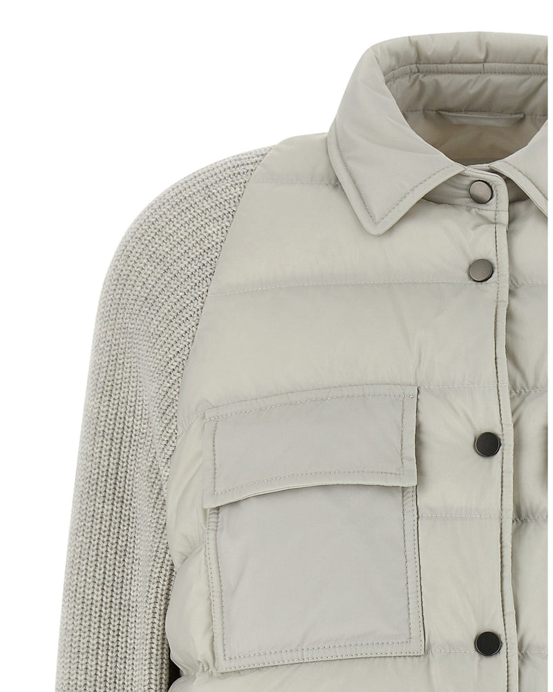 Brunello Cucinelli Shiny Flap Detail Down Jacket Glam Steals