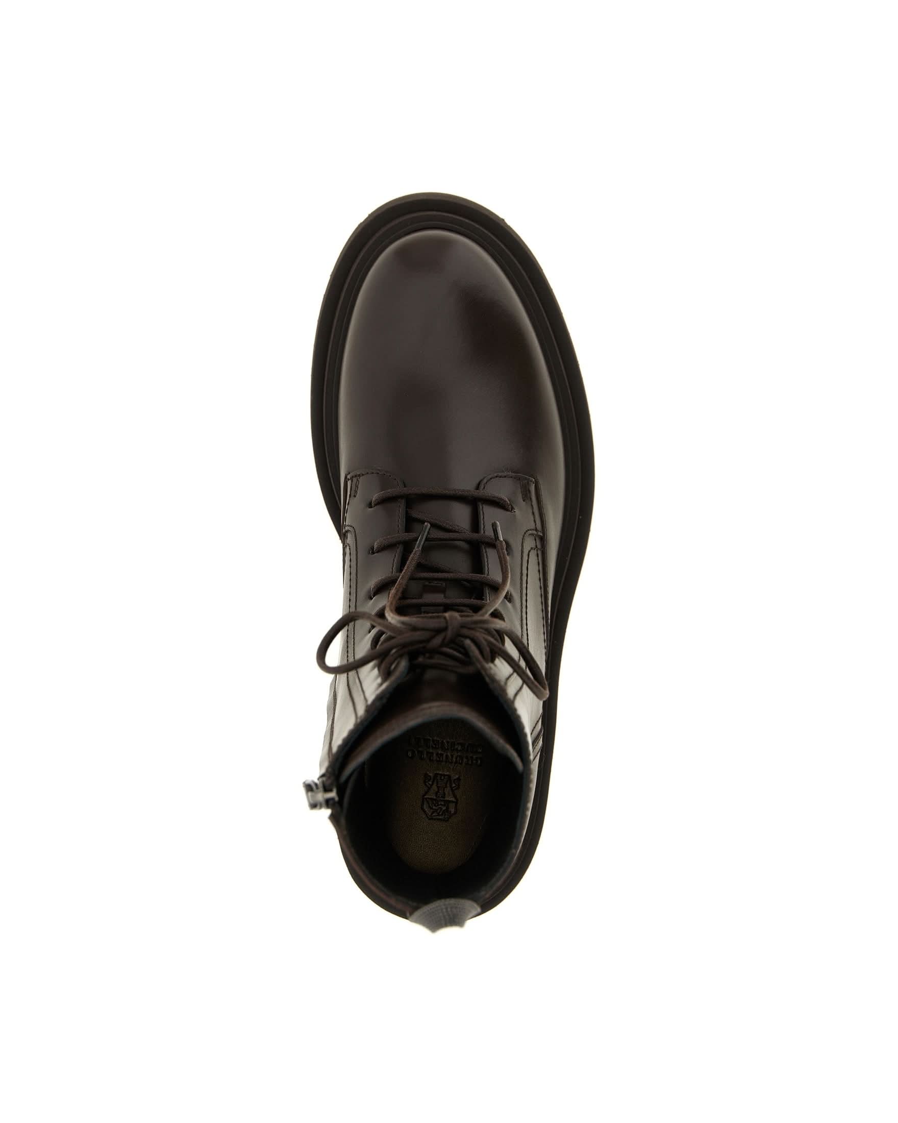 Brunello Cucinelli Shiny Loop Detail Combat Boots Boots