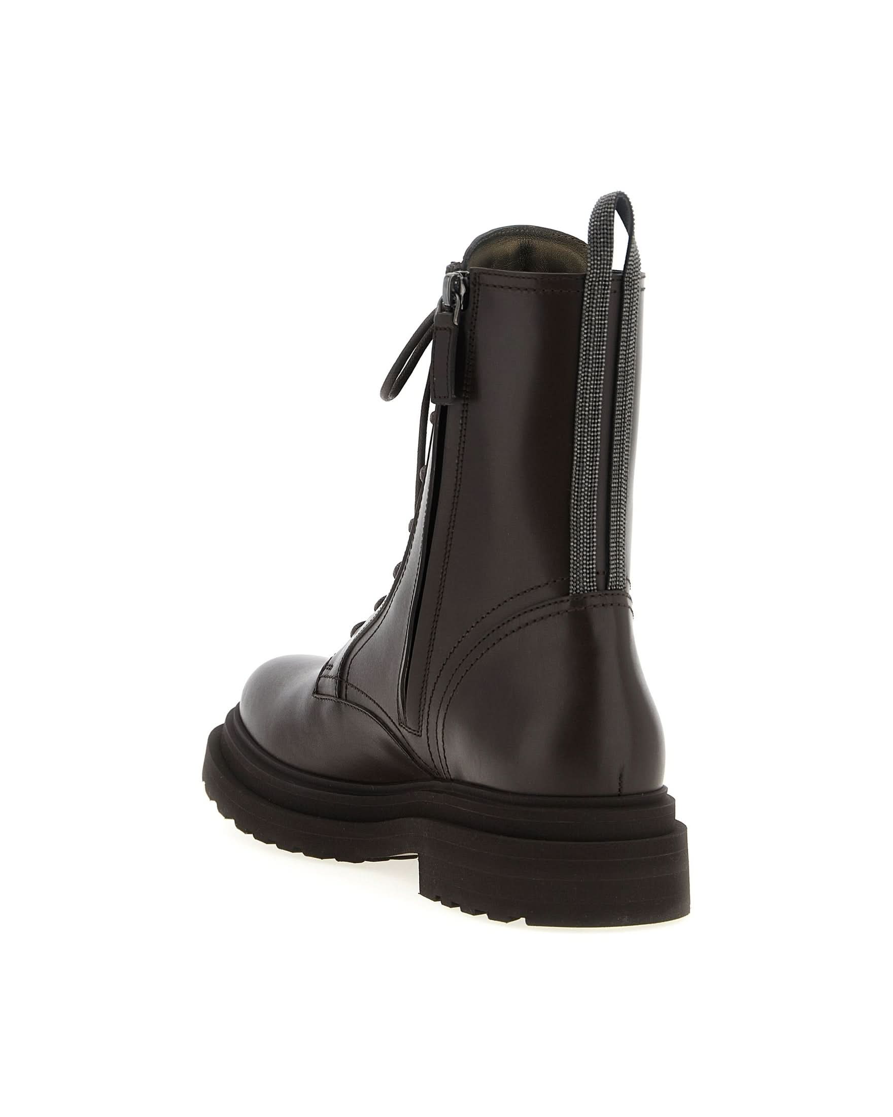 Brunello Cucinelli Shiny Loop Detail Combat Boots Boots