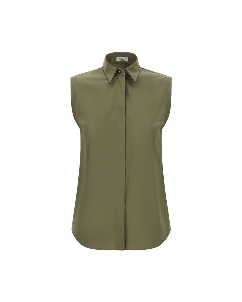 Brunello Cucinelli Shiny Trim Shirt Glam Steals
