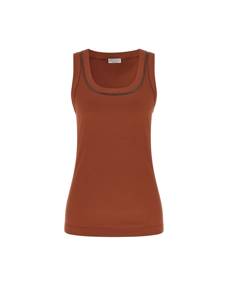 Brunello Cucinelli Shiny Trim Top Topwear