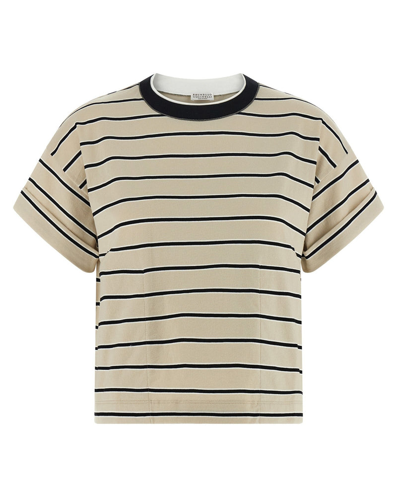 Brunello Cucinelli Shiny Trims T-shirt Glam Steals