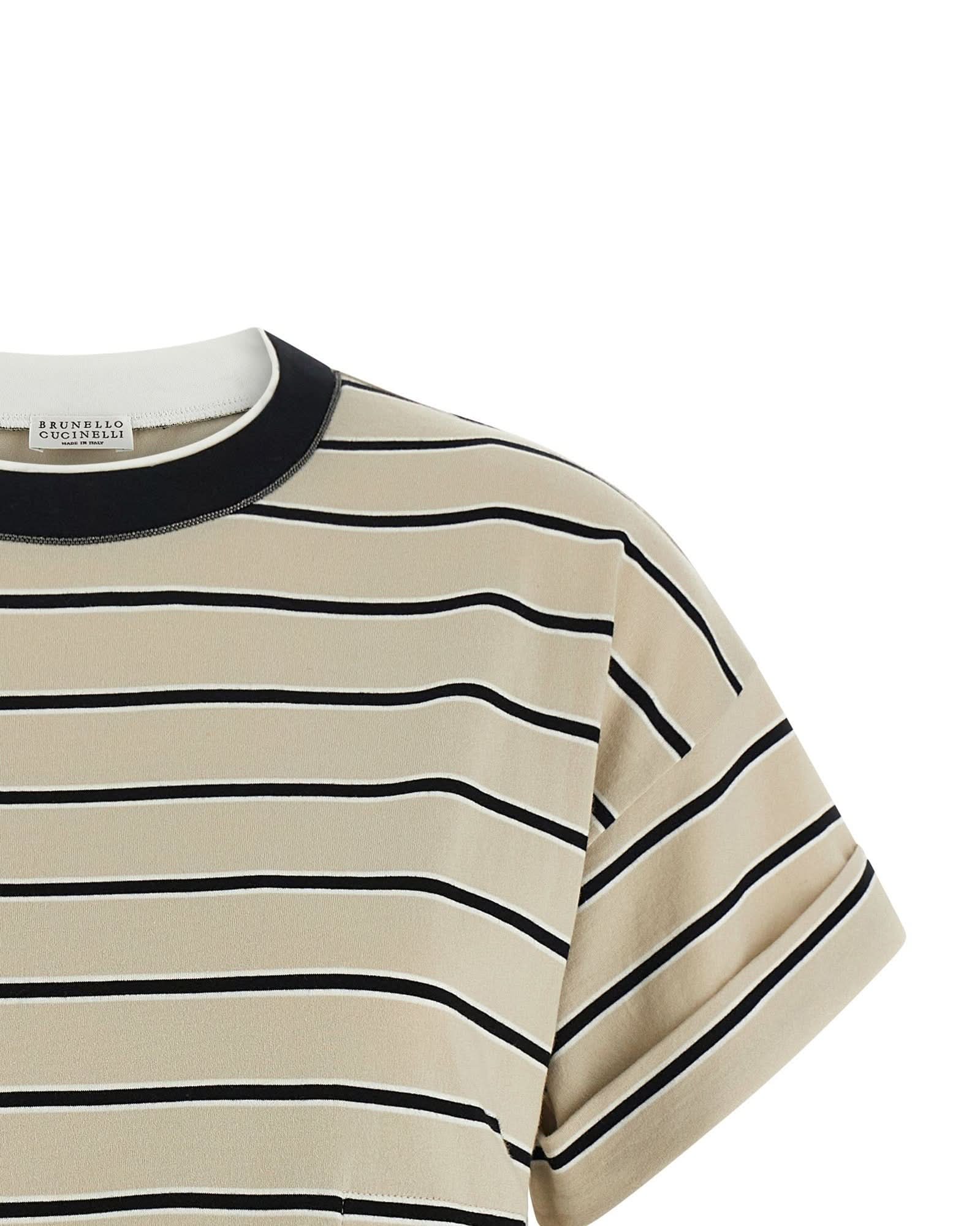 Brunello Cucinelli Shiny Trims T-shirt Glam Steals