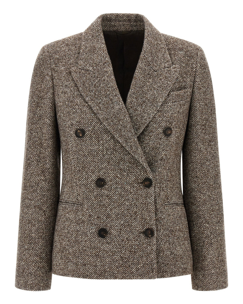 Brunello Cucinelli Silk Double Breasted Blend Blazer Glam Steals