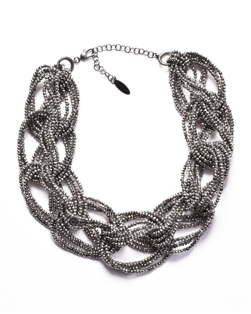 Brunello Cucinelli Silver Glass Necklace 