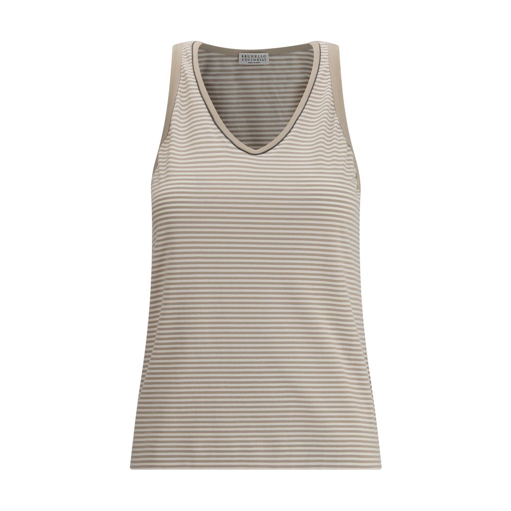 Brunello Cucinelli Striped Tank Top Glam Steals