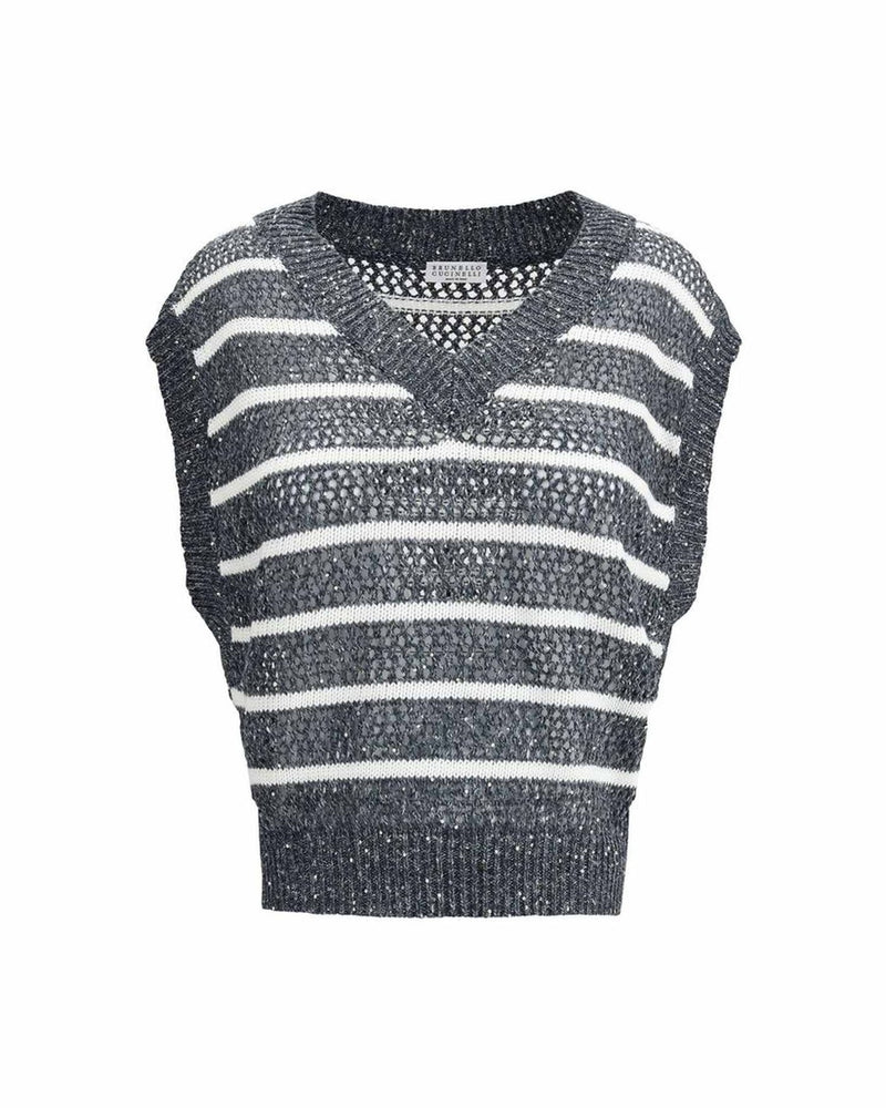 Brunello Cucinelli Striped Vest Glam Steals