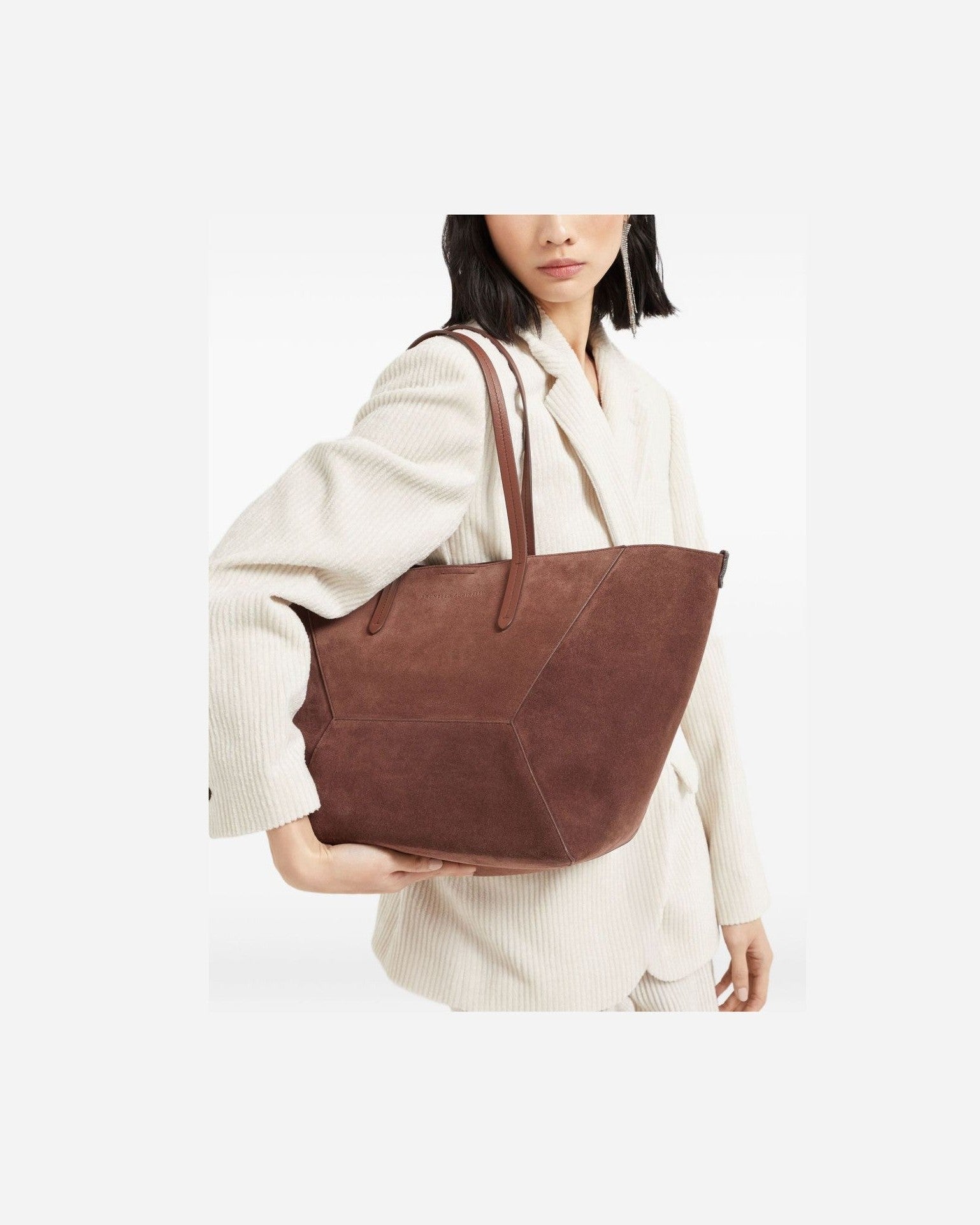 Brunello Cucinelli Suede Bc Duo Bag in with Monili Glam Steals