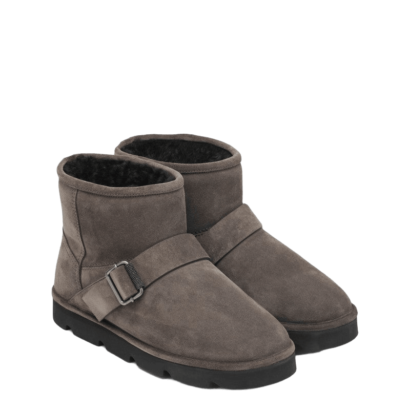 Brunello Cucinelli Suede Boot in Dove Colored Glam Steals