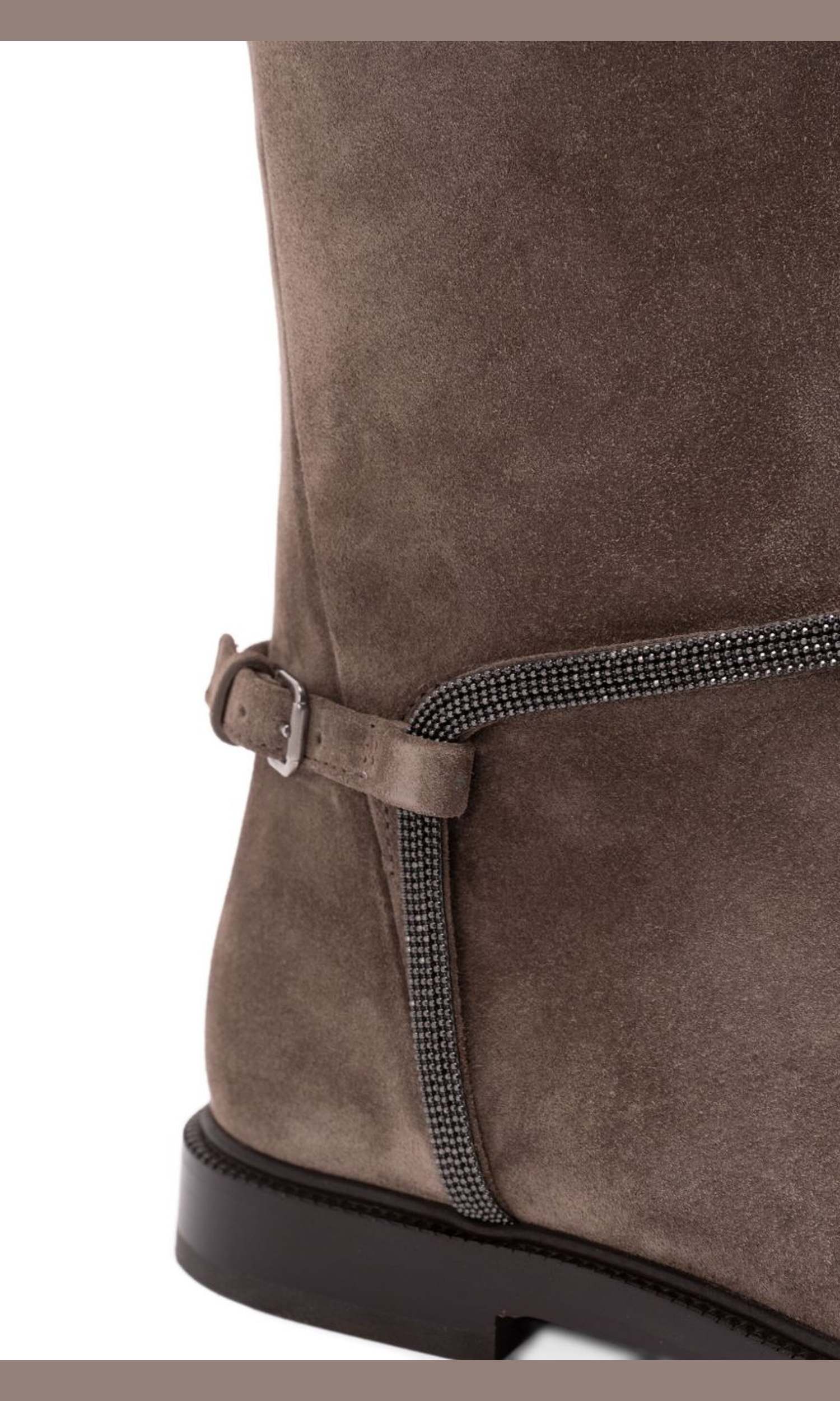 Brunello Cucinelli Suede Buckled Boots Glam Steals