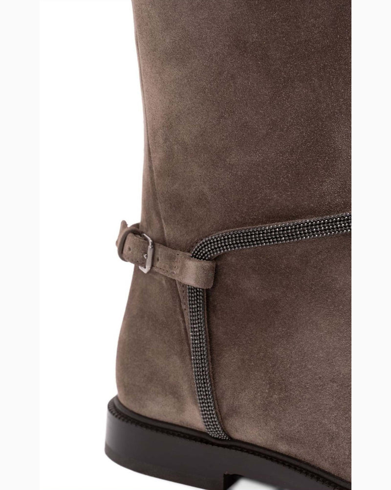 Brunello Cucinelli Suede Buckled Boots Glam Steals