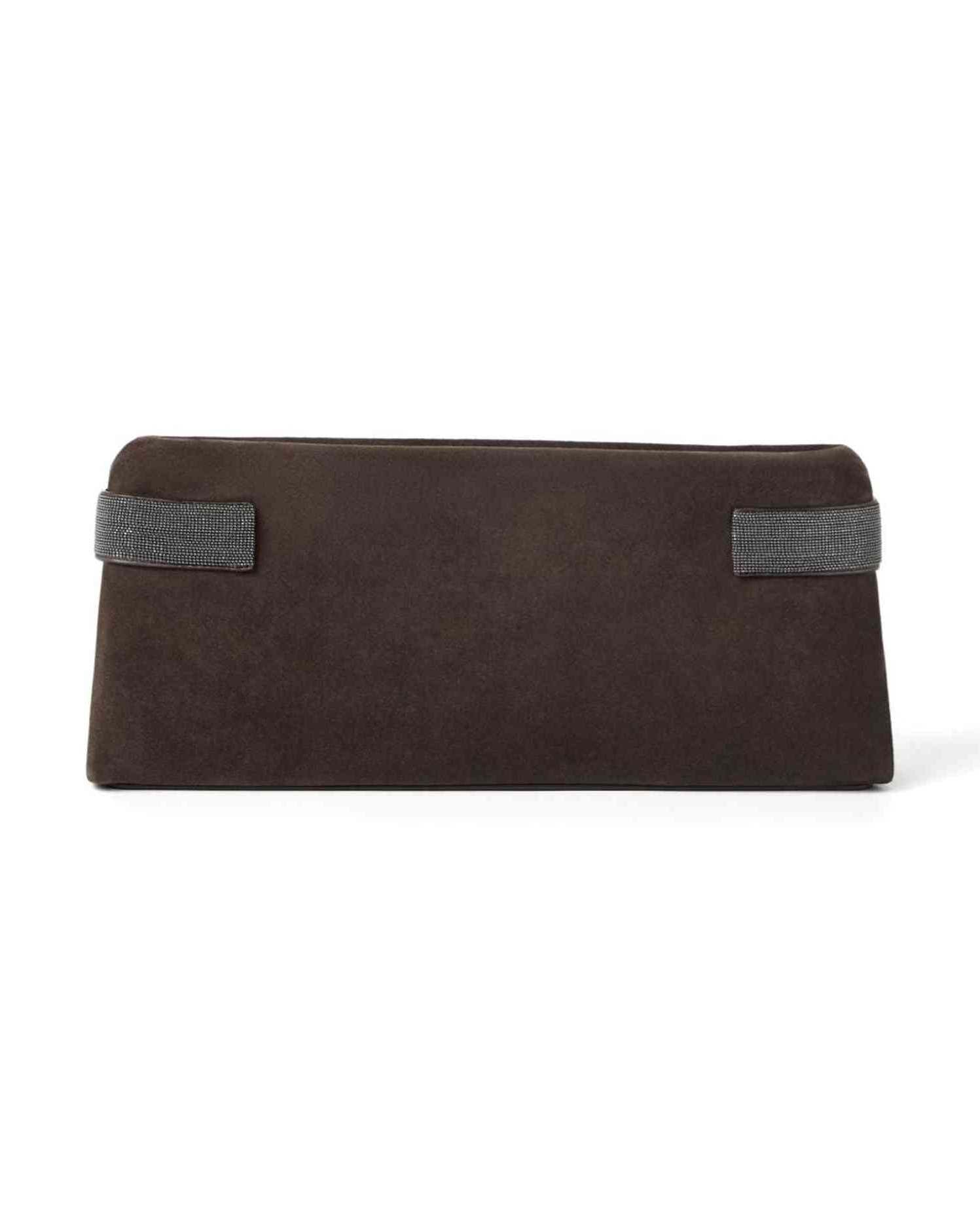Brunello Cucinelli Suede Essence Pouch Bag in with Precious Bands Glam Steals