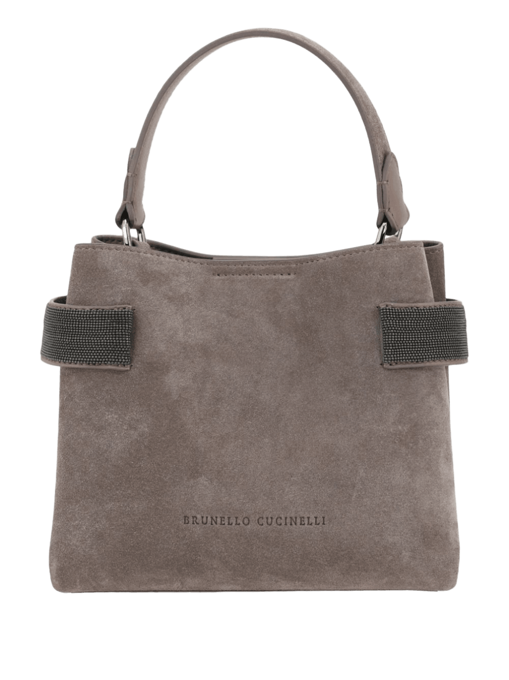 Brunello Cucinelli Suede Essence Small Top Handle Bag with Precious Bands Glam Steals