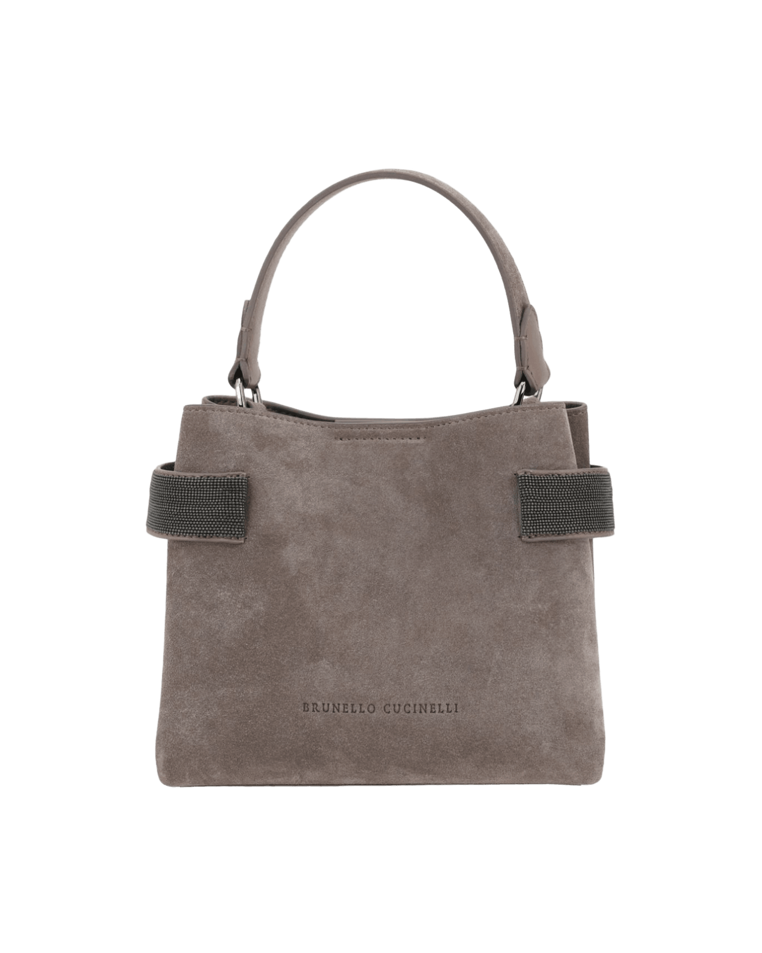 Brunello Cucinelli Suede Essence Small Top Handle Bag With Precious Bands Glam Steals