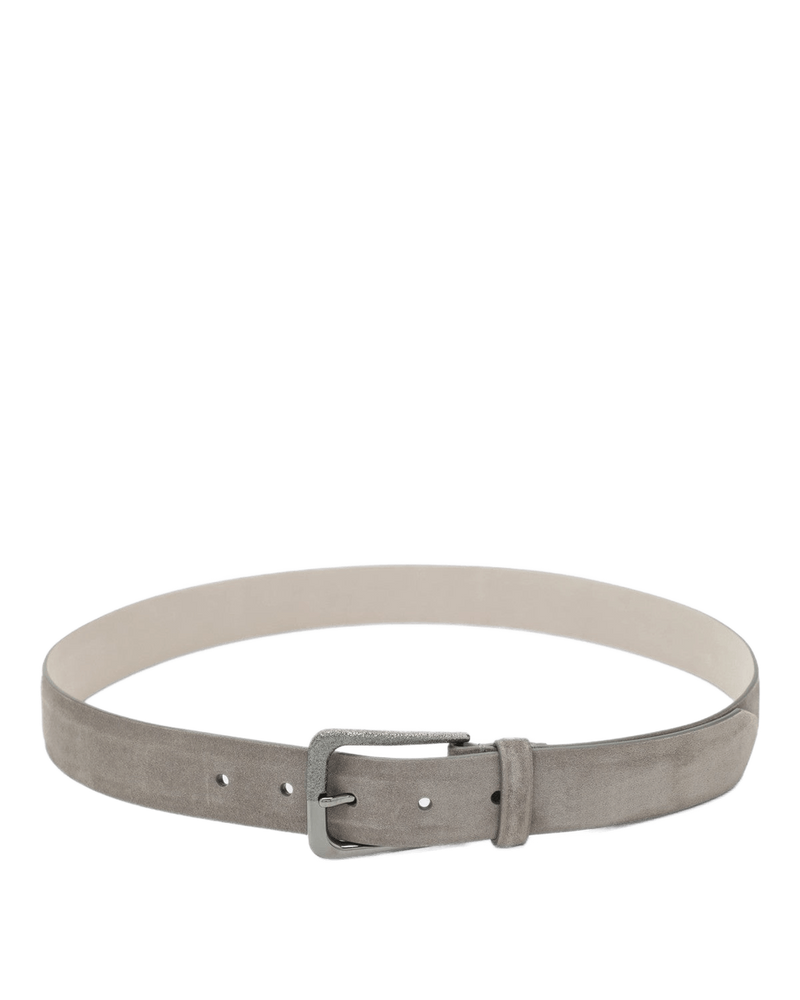 Brunello Cucinelli Suede Greige Leather Belt Glam Steals