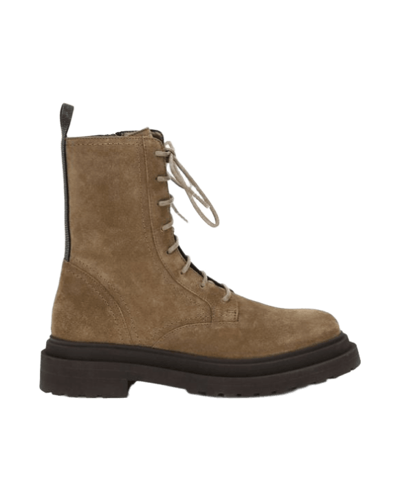 Brunello Cucinelli Suede Lace Up Ankle Boots