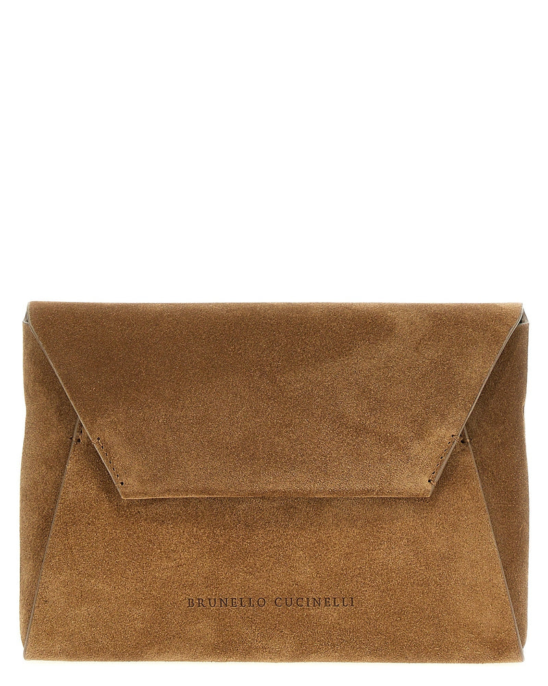 Brunello Cucinelli Suede Monile Clutch Bag Glam Steals
