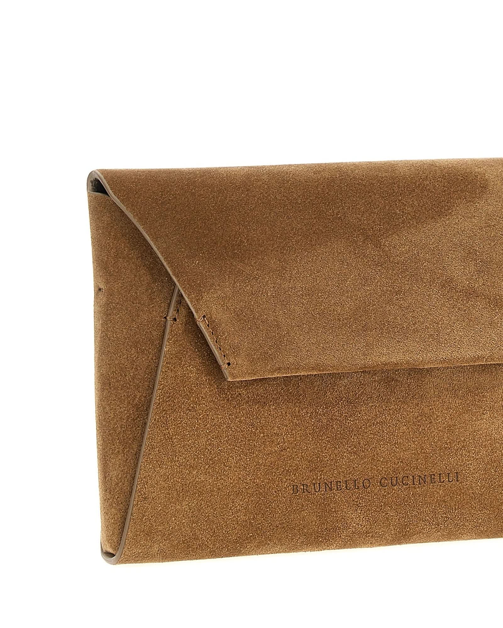 Brunello Cucinelli Suede Monile Clutch Bag Glam Steals
