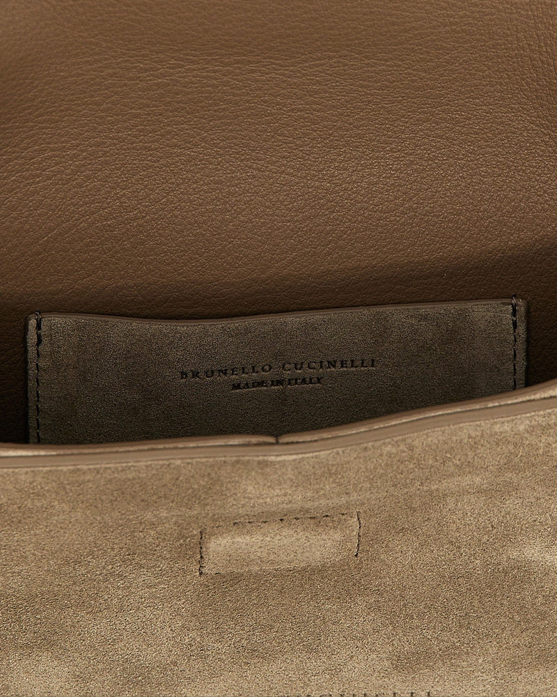 Brunello Cucinelli Suede Monile Clutch Bag Glam Steals