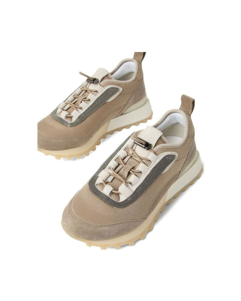 Brunello Cucinelli Suede Runners in Techno Fabric Glam Steals