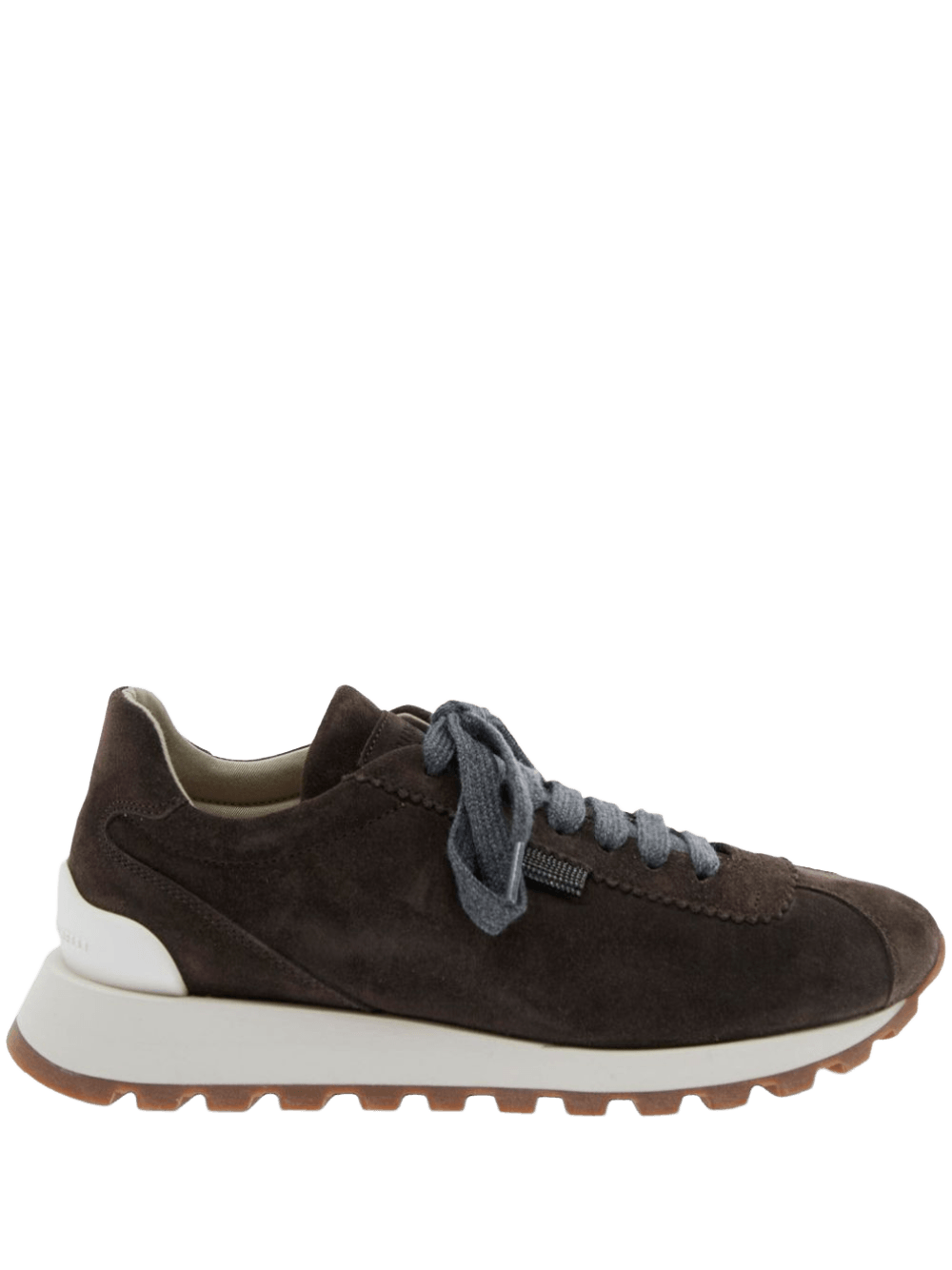 Brunello Cucinelli Suede Runners with Shiny Tab Glam Steals