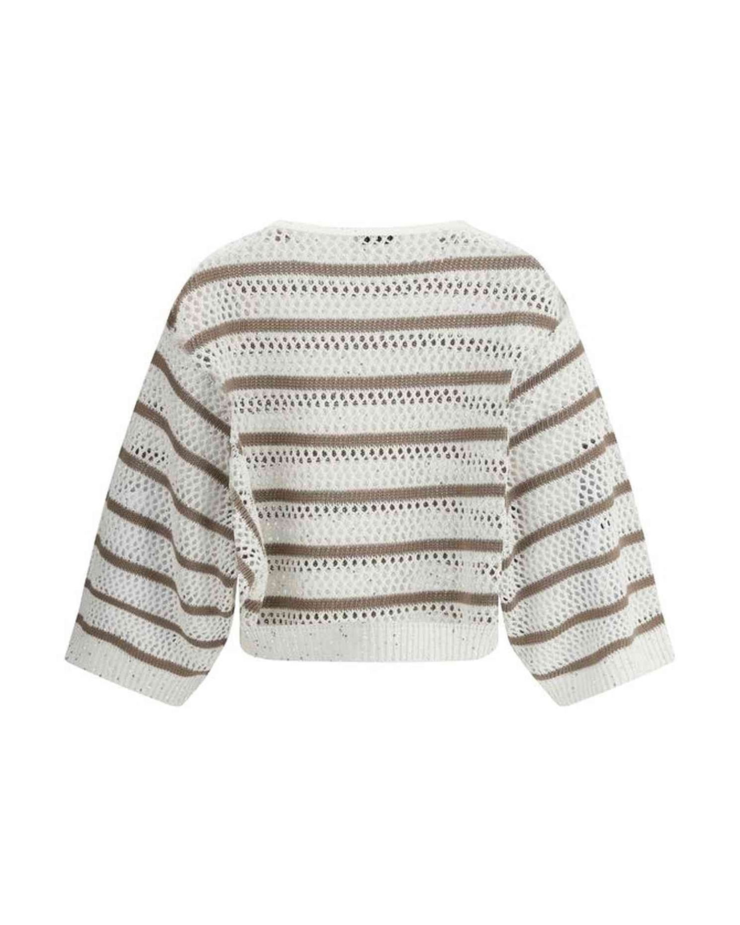 Brunello Cucinelli Sweater In Perforated Knit Glam Steals