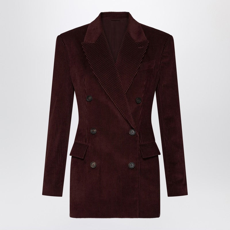 Brunello Cucinelli Velvet Bordeaux Double Breasted Jacket Glam Steals