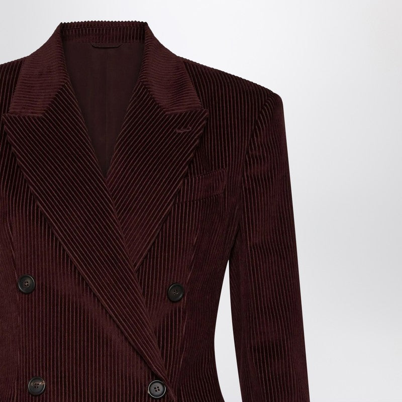 Brunello Cucinelli Velvet Bordeaux Double Breasted Jacket Glam Steals