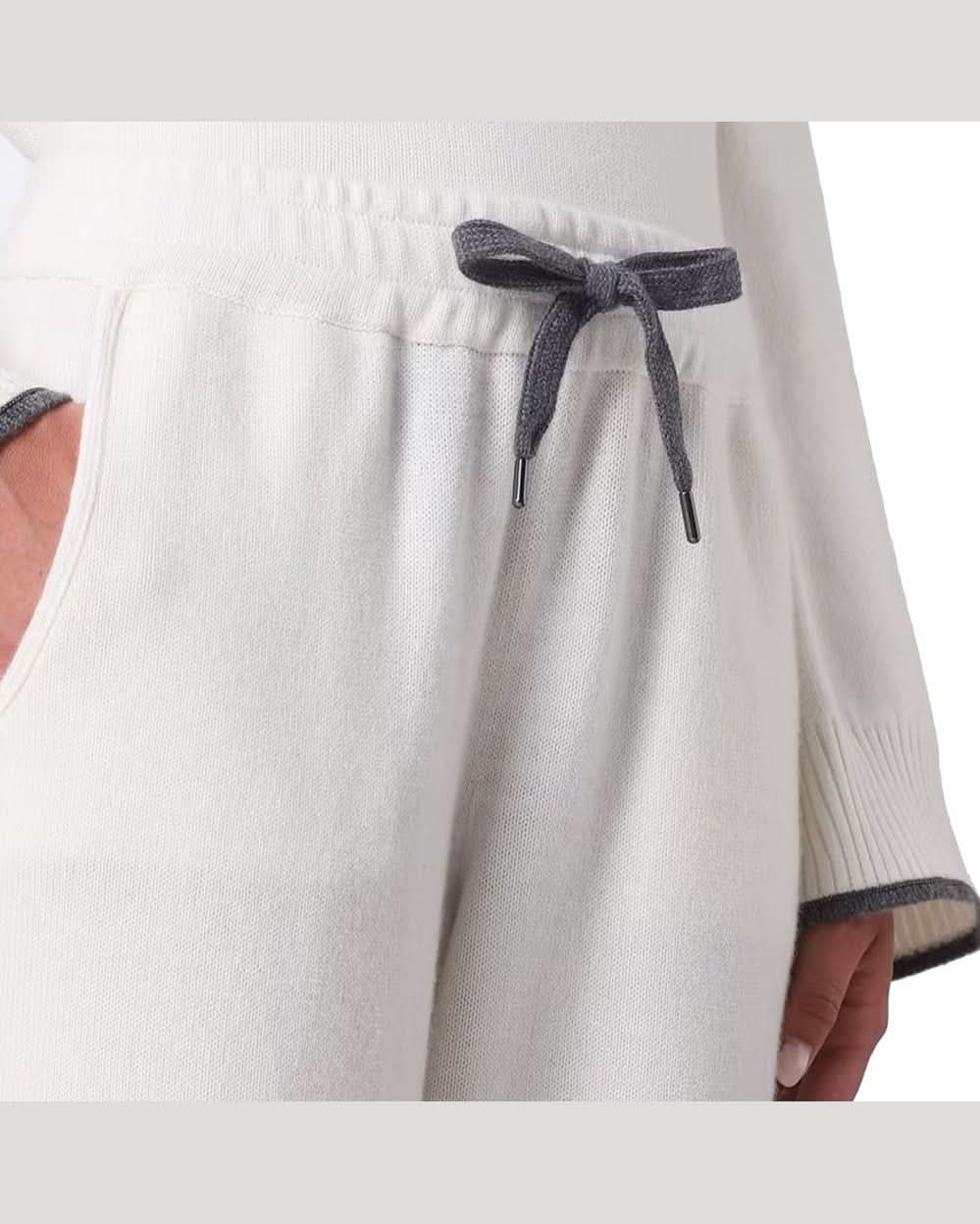Brunello Cucinelli White Cashmere Athletic Pant Pants