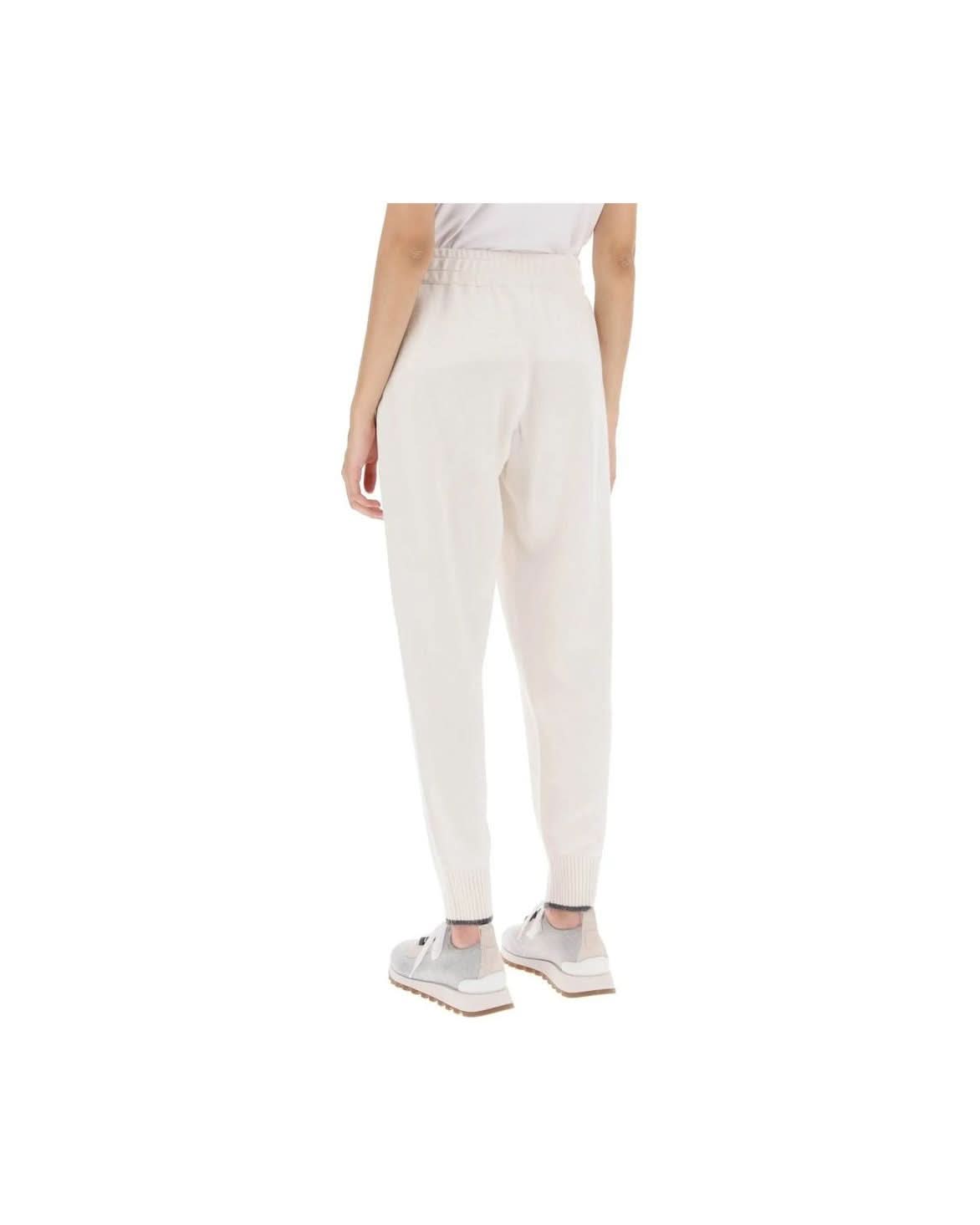 Brunello Cucinelli White Cashmere Athletic Pant Pants