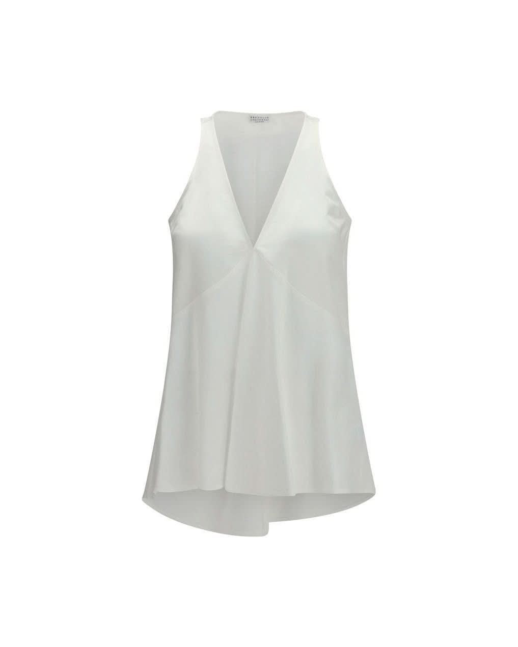 Brunello Cucinelli White Cotton Blouse Glam Steals