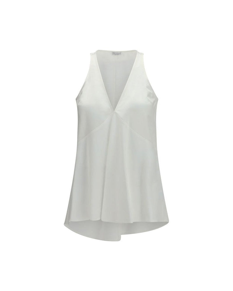 Brunello Cucinelli White Cotton Blouse Glam Steals