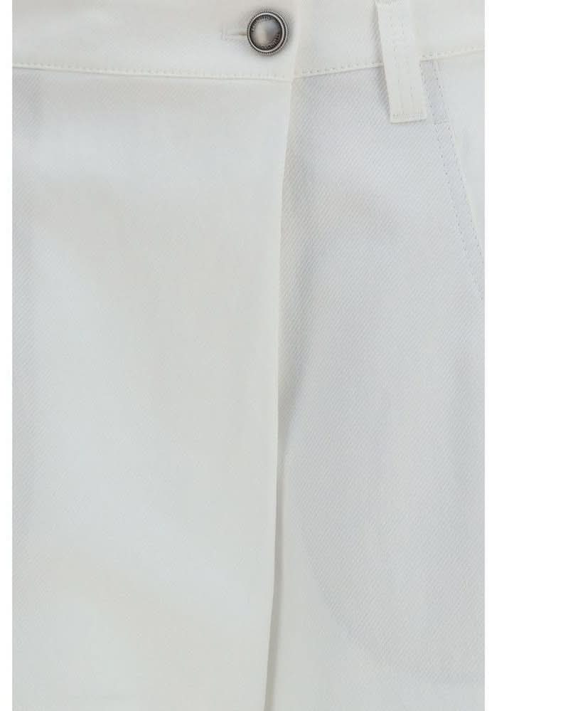 Brunello Cucinelli White Cotton Casual Pant Glam Steals