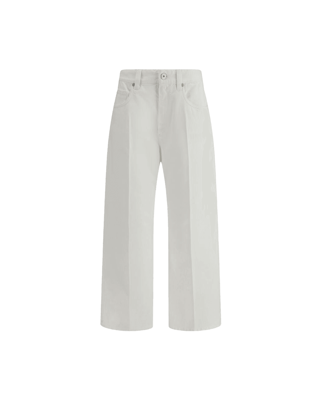 Brunello Cucinelli White Cotton Cropped Jeans