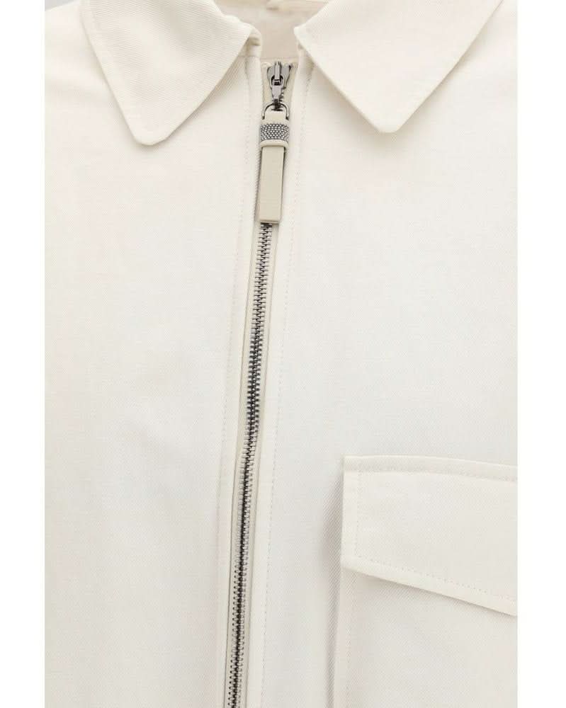 Brunello Cucinelli White Cotton Denim Jacket Glam Steals
