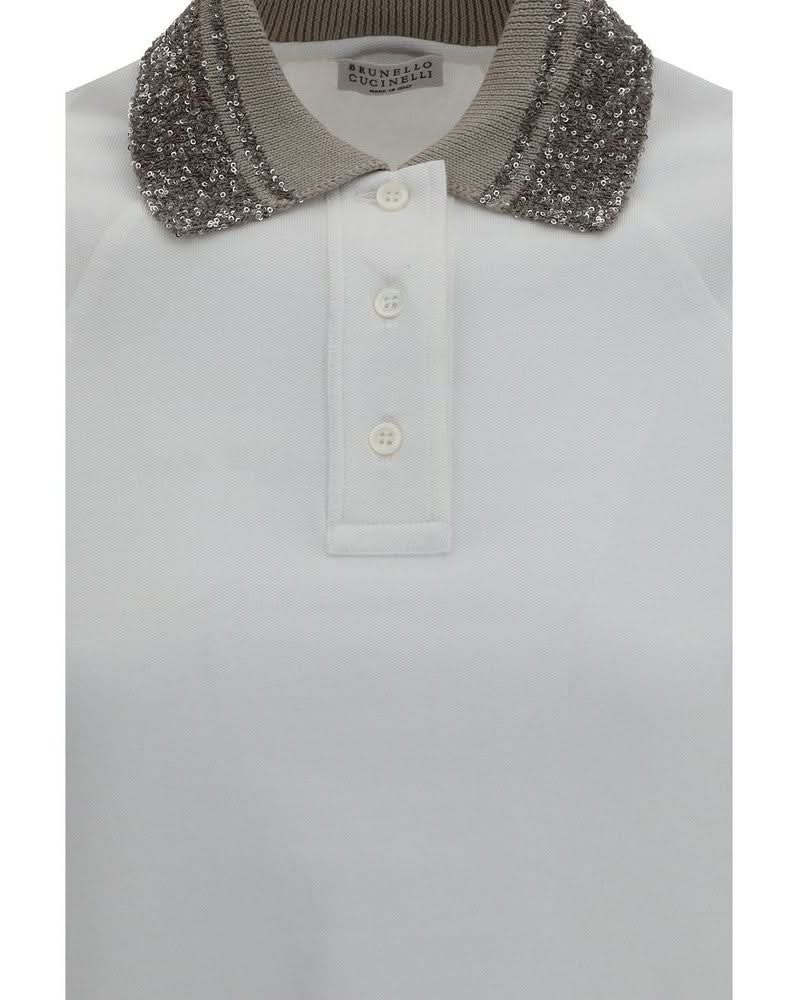 Brunello Cucinelli White Cotton Polo Shirt Glam Steals