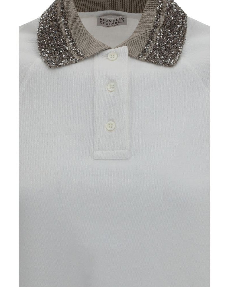 Brunello Cucinelli White Cotton Polo Shirt Glam Steals