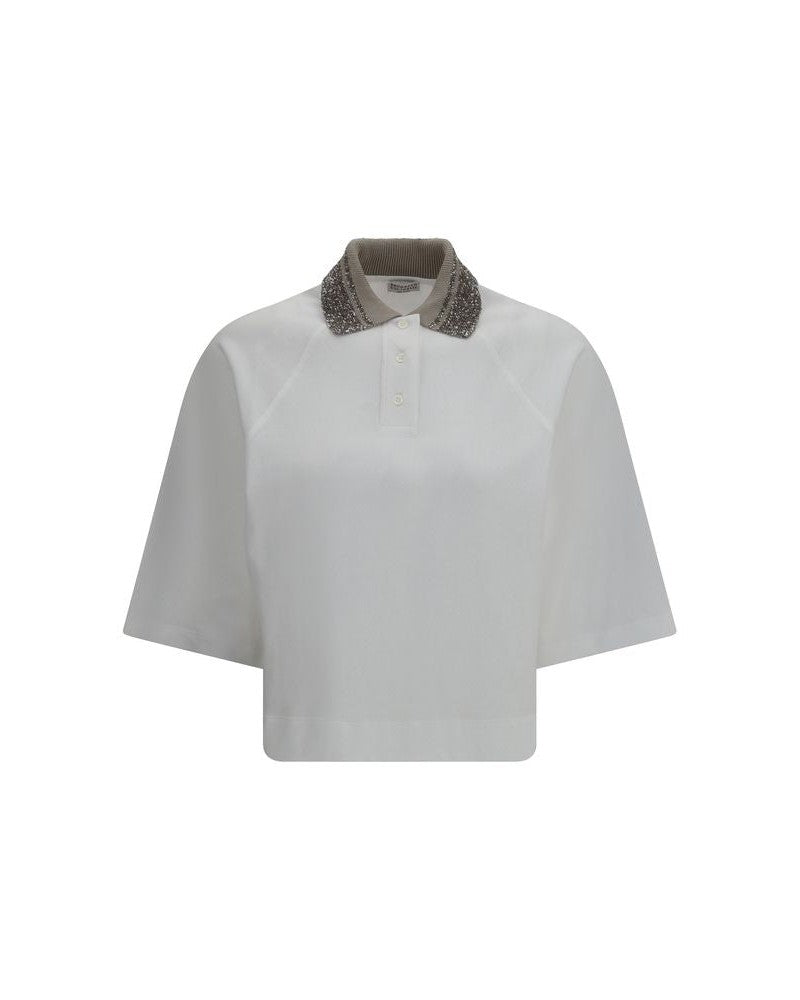 Brunello Cucinelli White Cotton Polo Shirt Glam Steals