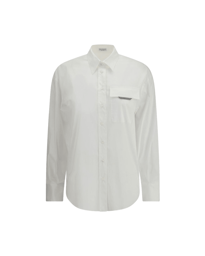Brunello Cucinelli White Cotton Shirt Glam Steals
