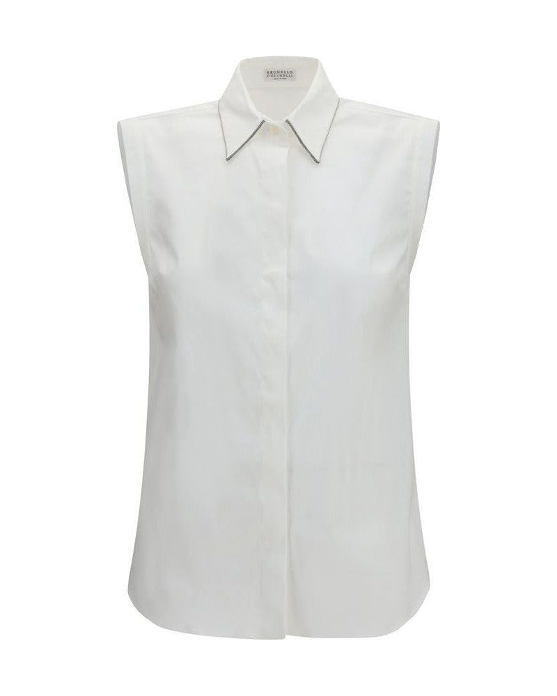 Brunello Cucinelli White Cotton Shirt Glam Steals