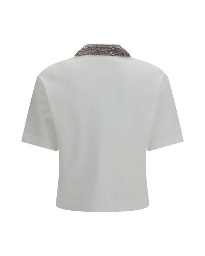 Brunello Cucinelli White Cotton Shortsleeve Shirt Glam Steals